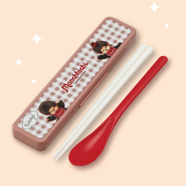 몬치치 어린이 수저세트 휴대용 선물용 캐릭터 무소음 수저세트