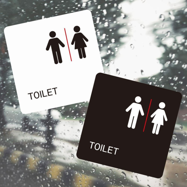 TOILET2 부착형 정사각 소형안내판 13x13cm 디자인문패