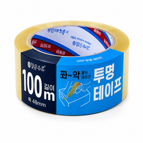 맑은하루 투명 OPP 박스테이프 100m