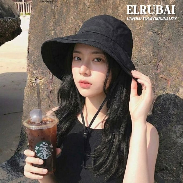 엘루바이 챙넓은 벙거지 모자 여성 사파리 자외선차단 등산 바캉스 버킷햇
