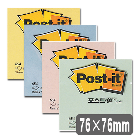 3M)포스트-잇(654/노랑/76x76mm)