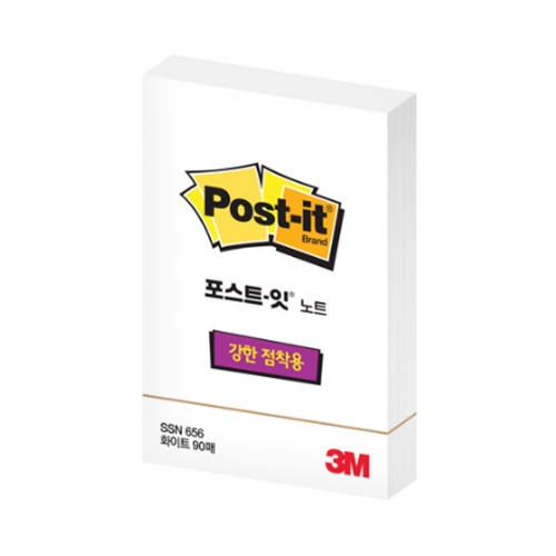 3M 포스트잇 슈퍼스티키 656 SSN 흰색 51 74 5 90매 점착식 메모지