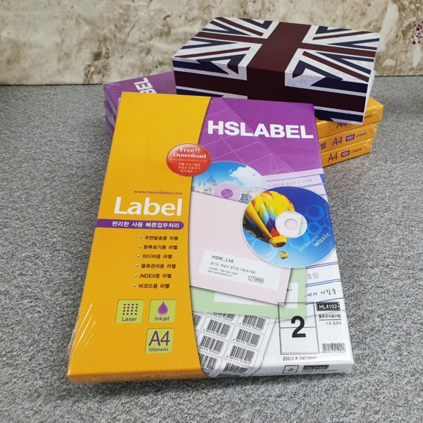 라벨지100매HL4102물류관리용 2칸