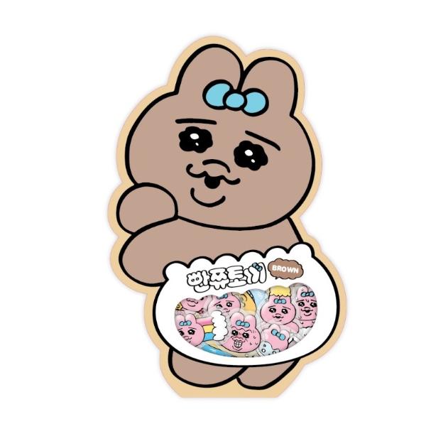빤쮸토끼 젤리 조각 스티커 브라운