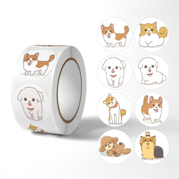 8종 귀여운 강아지 스티커 500pcs 다꾸 S693