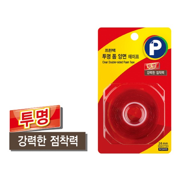 프린텍 DC241D 강력투명폼투명양면테이프리필24 x 1.5