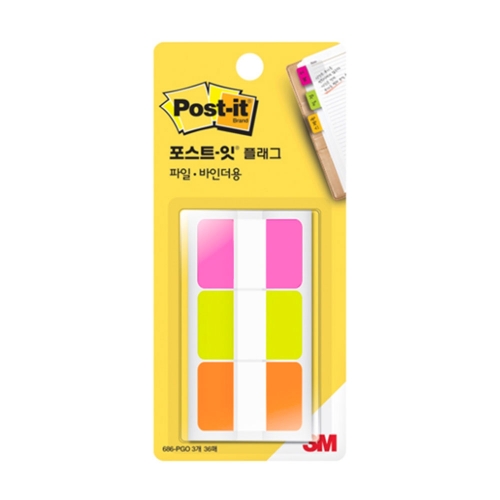 3M 포스트잇 인덱스탭 N686 PGO 38 25 4mm 12장 3매