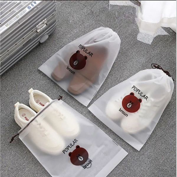 다회용 방수 비닐 파우치 반투명 곰 1p