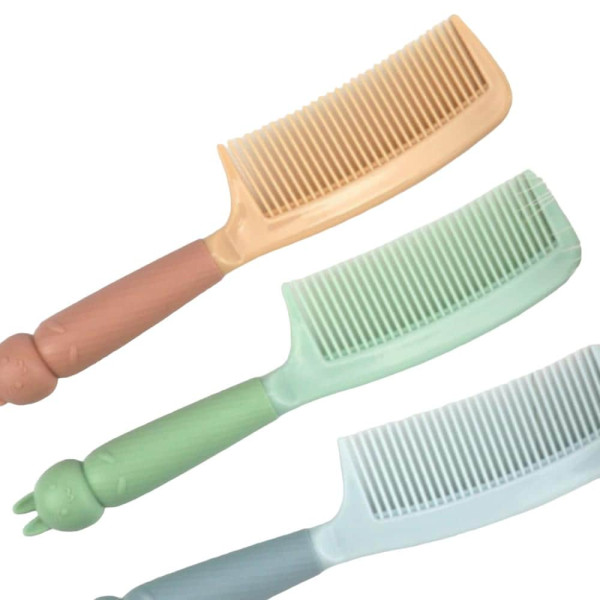 토끼 손잡이 컬러 머리빗