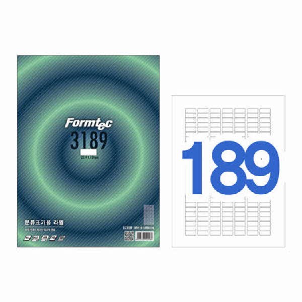 라벨지 분류표기용 189칸 100매 LS-3189 폼텍