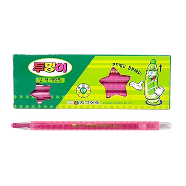 지구 투명이 색연필 낱색 채점펜 색칠펜(분홍 12자루)