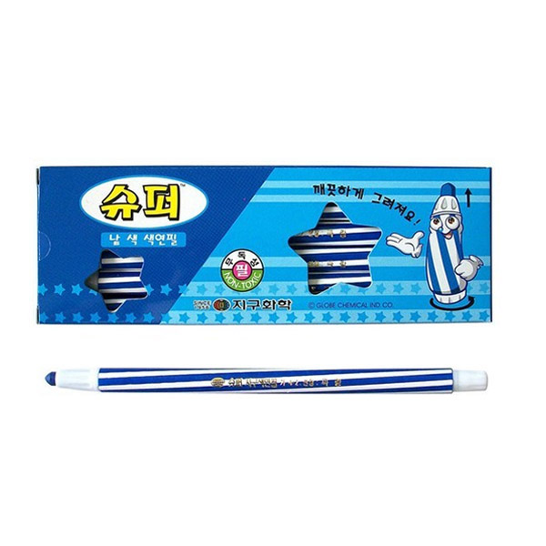 지구 색연필 낱색 채점펜 색칠펜 (파랑 12자루)