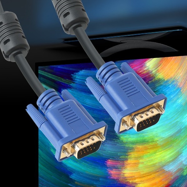 영상 RGB(VGA) 3+4 모니터 케이블 1.5m 3중 차폐 블랙