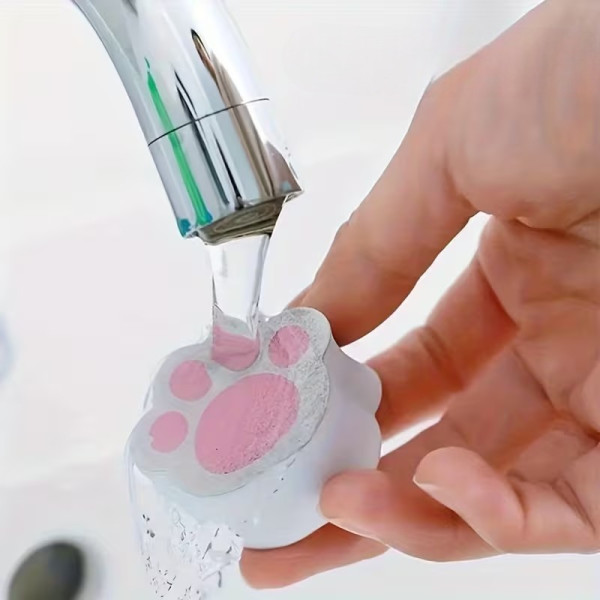 고양이 발바닥 화장실 욕실 물때제거 청소 스펀지 클리너 화장실 욕실 샤워부스 유리