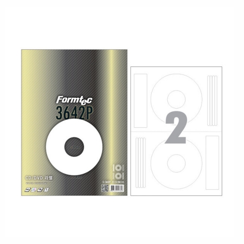 폼텍 라벨지 CD DVD라벨 CL 3642P 100매 컬러레이저용