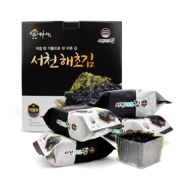 서천 식탁김 12g 15봉 가정용 맛김