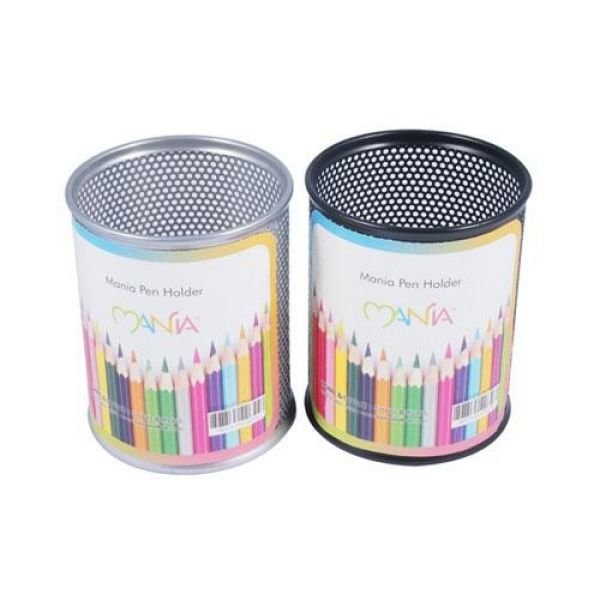마니아 철재원형펜꽂이 실버(중-83X100mm)