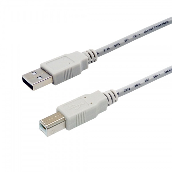 일반 USB2.0 케이블 AM-BM 1.8M 프린터연결 그레이