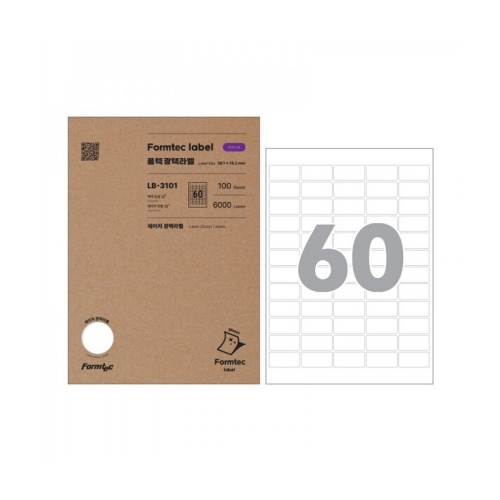 폼텍 라벨지 LB 3101 광택 60칸 38 1 19 2