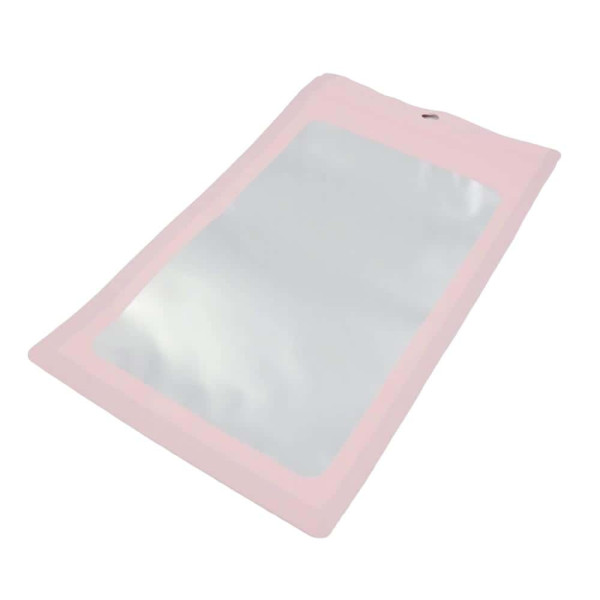 포장용 핑크 반투명 컬러 지퍼백 12cm X 20cm