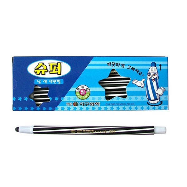 지구 색연필 낱색 채점펜 색칠펜 (검정 12자루)
