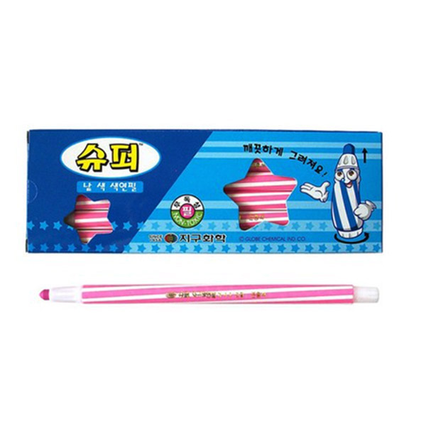 지구 색연필 낱색 채점펜 색칠펜 (분홍 12자루)