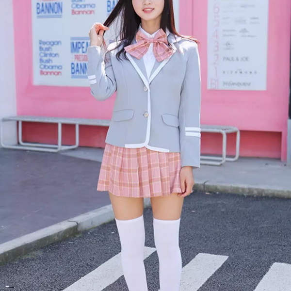 화이트라인 라이트그레이 여자 교복세트 학생복