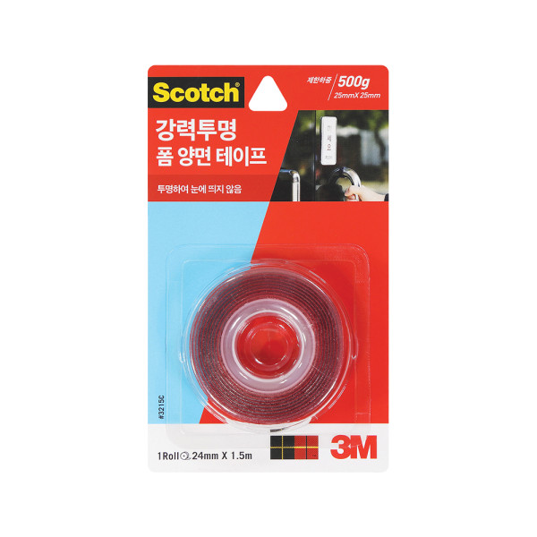 3M 스카치 강력 투명 폼 양면 테이프 3215C (24mm x 1.5m)