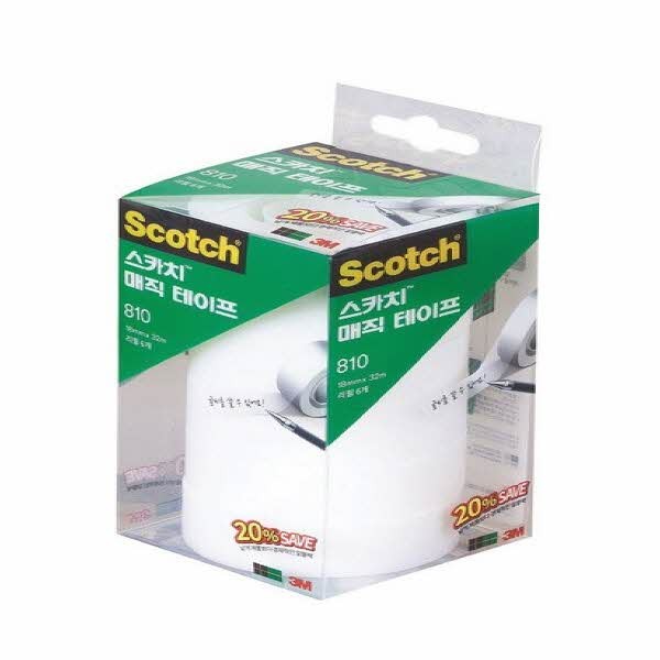 3M 스카치 매직테이프 810R-6 세이빙 팩 18x32m