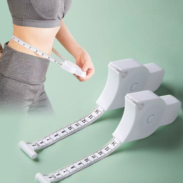 원터치 다이어트 허리 줄자 허리핏 미니 인치 피팅 자동 BMI 휴대용 치수 복부