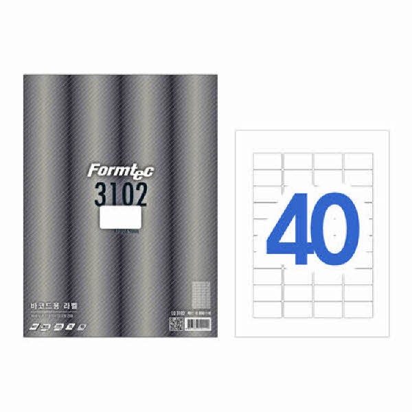 라벨지 바코드용 40칸 20매 LQ-3102 폼텍