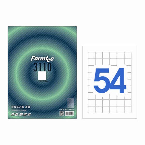 라벨지 분류표기용 54칸 100매 LS-3110 폼텍