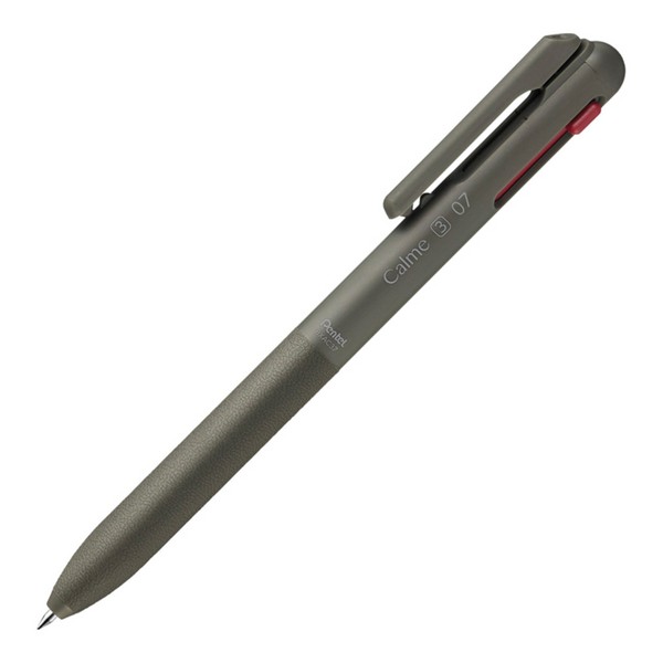 펜텔 카르므 3색 볼펜 0.7mm 카키 잉크 흑,청,적