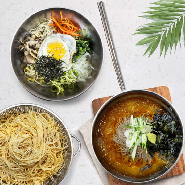 면기대 비빔그릇 이중냉면기 세트