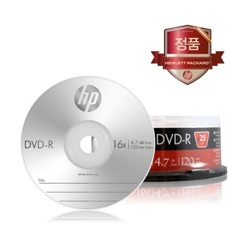 HP DVD R 16X 25P벌크 4 7GB 120min 박스 12개