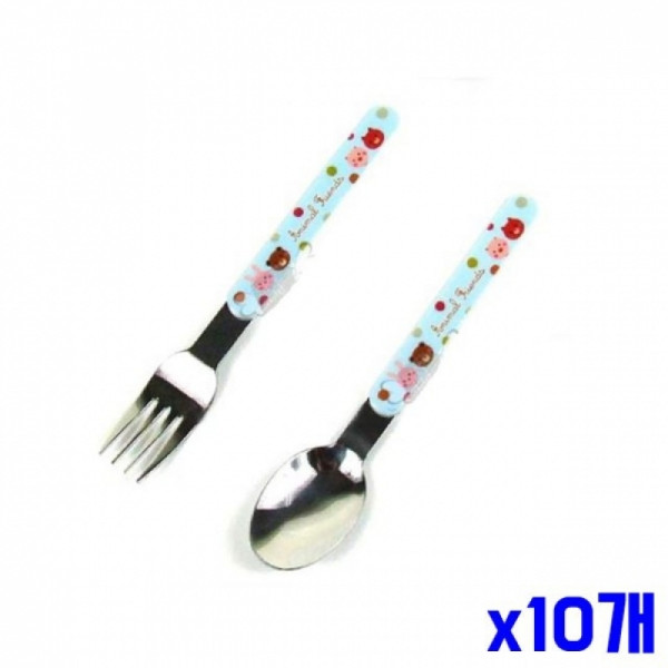 블루 캐릭터 어린이 숟가락 포크세트 x10개 젓가락