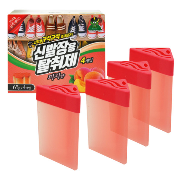 산도깨비099 신발장구석용 탈취제 4개입 피치향