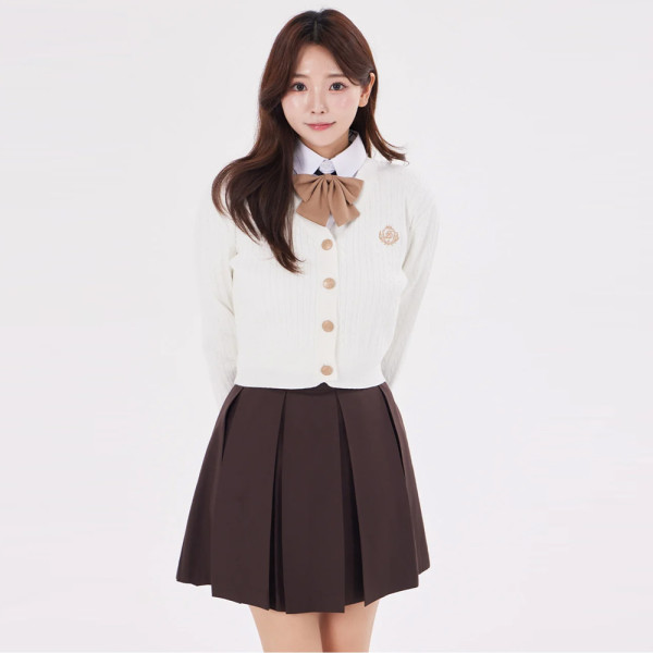 금장 4버튼 여자 크롭 가디건(3color) 교복 학생복