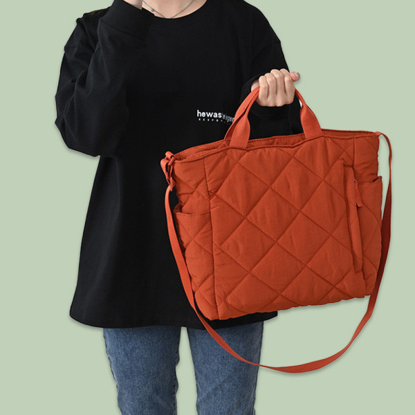 여성 크로스 데일리 퀄팅 토트 숄더 백 가방 벽돌