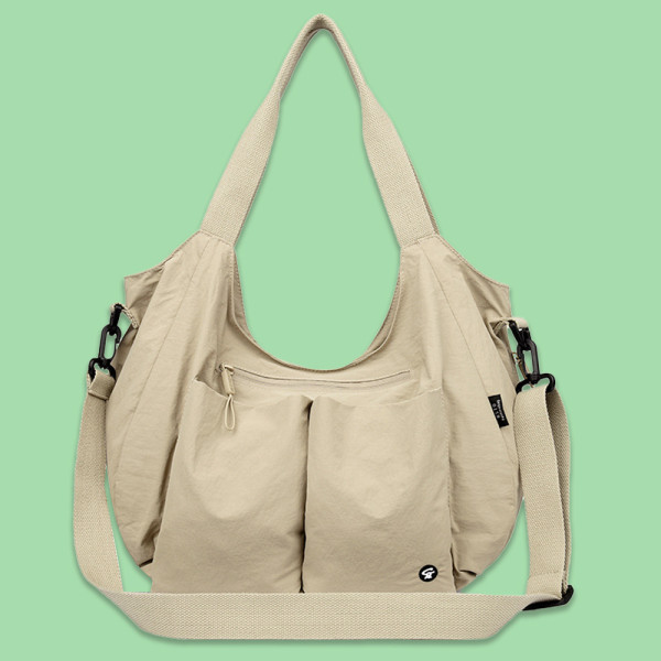 나일론 크로스 숄더 백 데일리 여자 운동 가방 beige