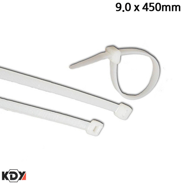 KDY 케이블타이 화이트 9 0 x 450mm 100개입 케이블타이 정리함