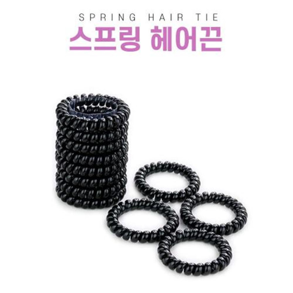 5.5cm 대형 스프링 헤어끈 100개입 세트 기본머리끈