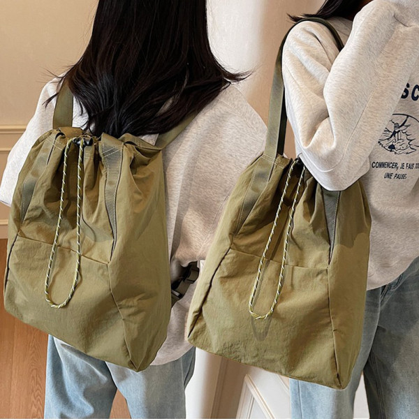 데일리 나일론 숄더 백팩 대학생 직장인 가방 그린