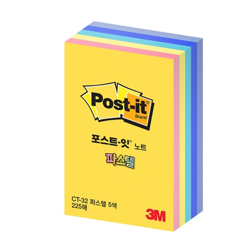 3M 포스트잇 파스텔큐브 CT 32 51 76 225매 박스 135개