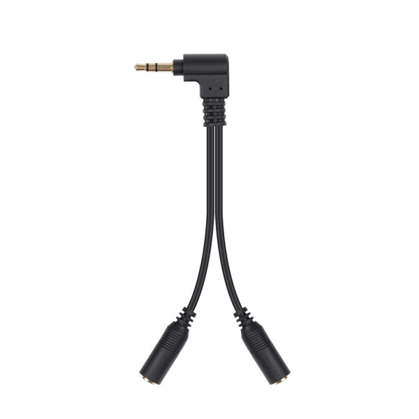 AUX 3극 스테레오 M to Fx2 꺾임 2분배 케이블 10cm