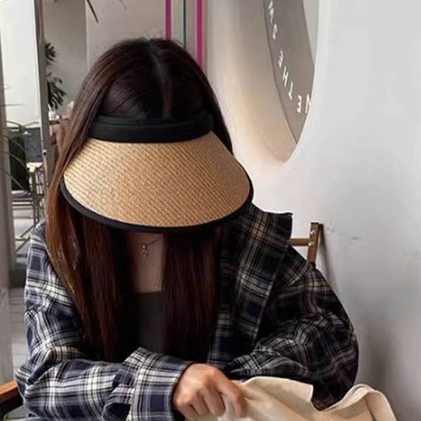 베이직한 디자인 일상 코디 여름철 햇빛 차단 개방형 밀짚모자 시원한 학생 직장인 야외