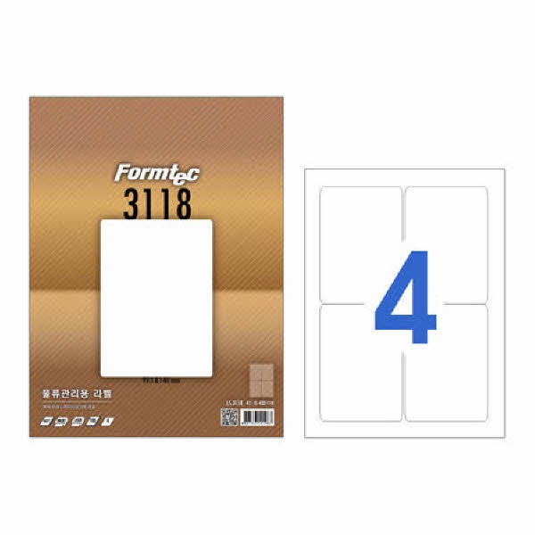 라벨지 물류관리용 4칸 100매 LS-3118 폼텍