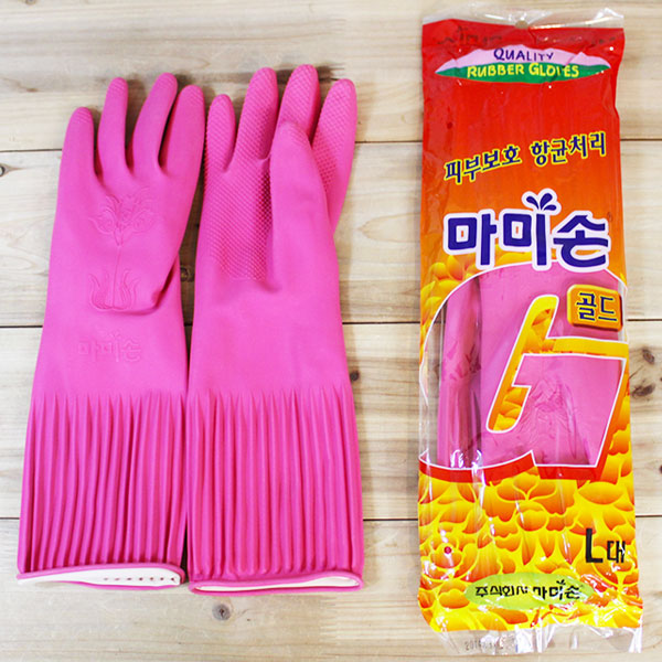 마미손 고무장갑 골드 L 핑크