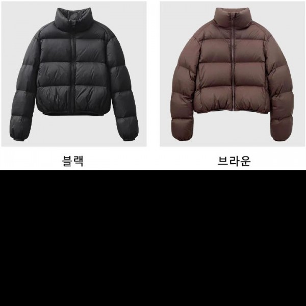 패딩 베이직 숏 디자인 윈터 크롭스타일 여성 스타일리시한 실루엣 추운 날씨에 따듯하게