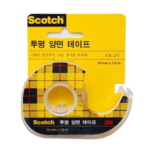 3M 스카치 투명양면테이프 237 19mm 19mm 7 6m